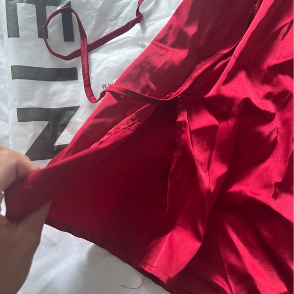 SHEIN VCAY Tie Backless Halter Neck Dress Burgundy Size S OFFER PRICE MUST GO - Picture 7 of 13